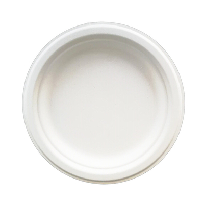 6 Inch Compostable Dessert Plates Disposable Bagasse Round Paper Plate
