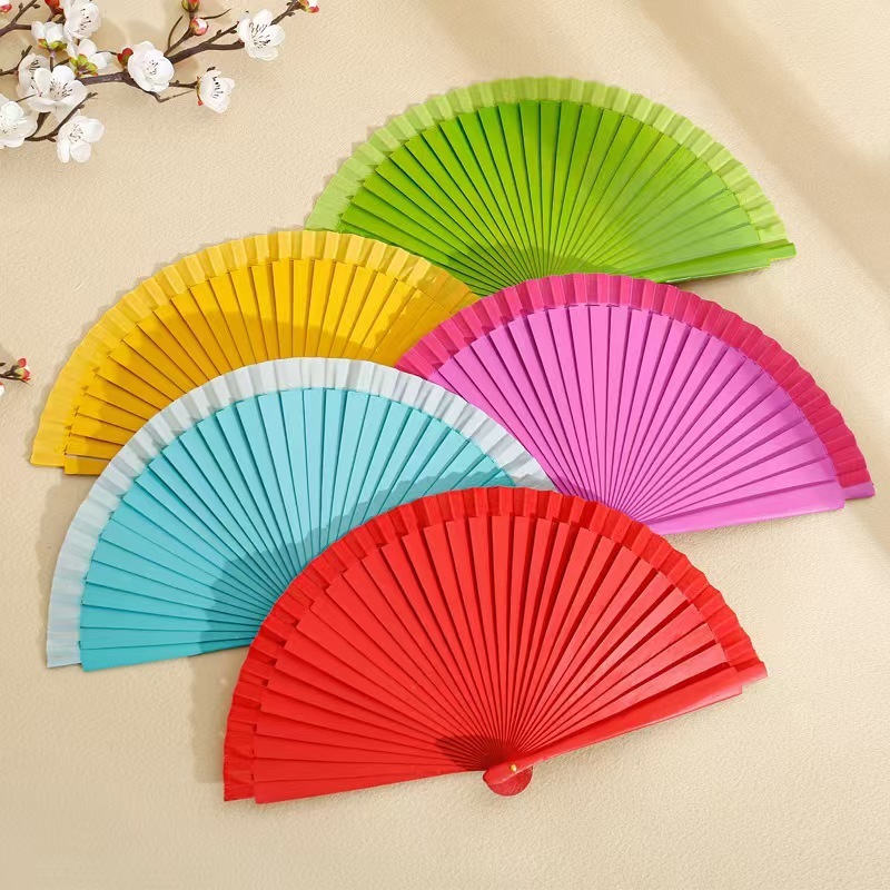 Customized Personalized Engraved Wooden Hand Fan Eco-Friendly Folding Fan for Weddings and Gifts