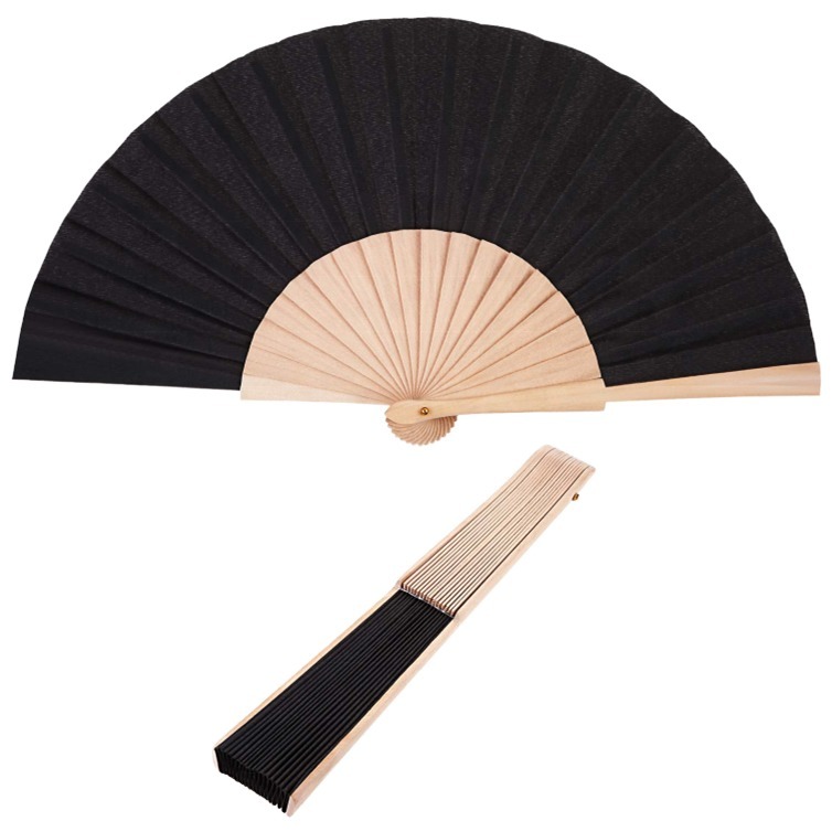 Carved Wooden Hand Fan with Decorative Patterns for Party Advertising 8 inch /21*38cm