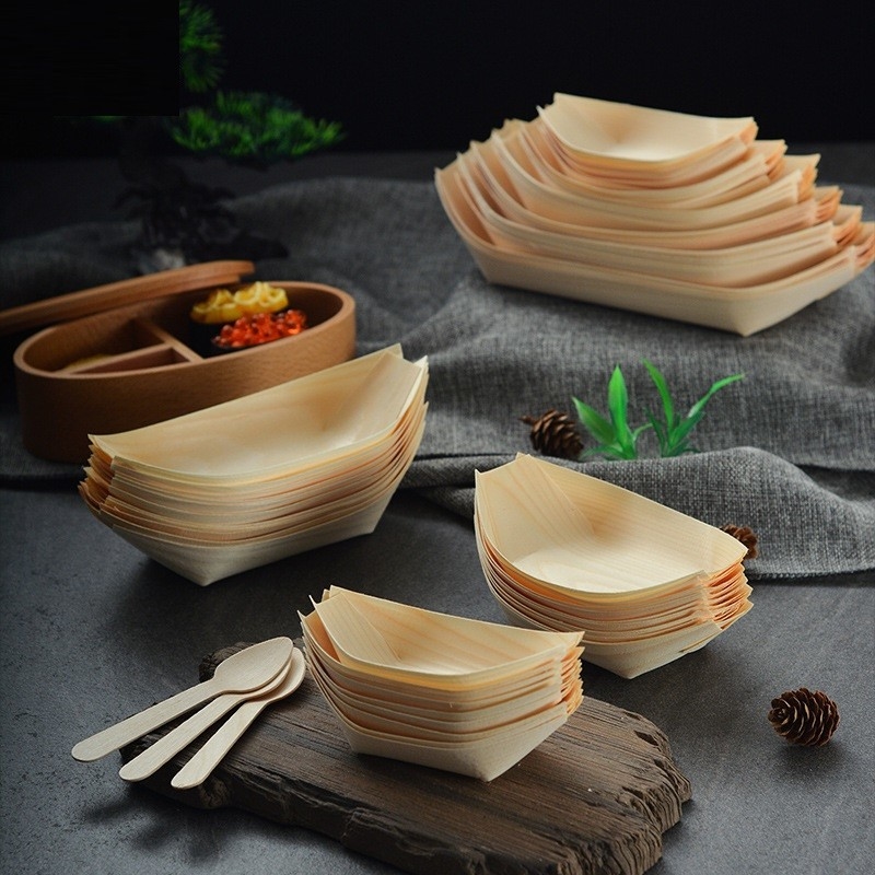 OEM Disposable Bamboo Sushi Boat For Restaurant