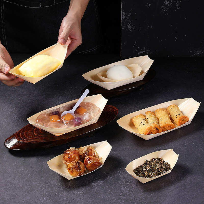 OEM Disposable Bamboo Sushi Boat For Restaurant