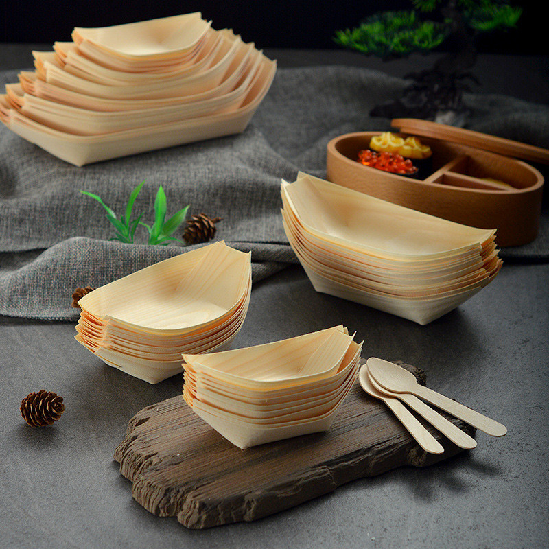 OEM Disposable Bamboo Sushi Boat For Restaurant