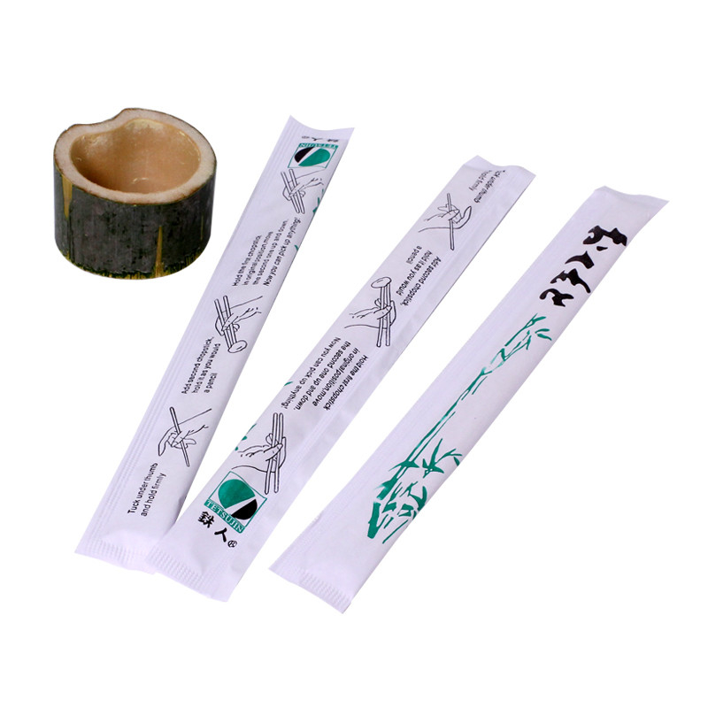 Custom printed opp wrapped disposable bamboo chopsticks 18cm 21cm 23cm